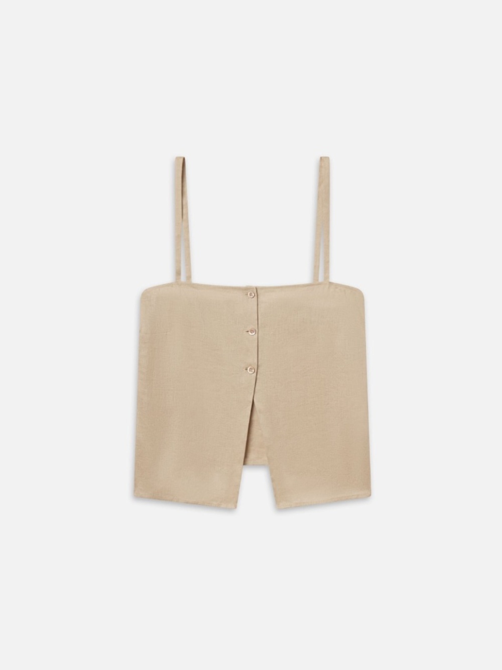 The Linen Button Cami ~ Flax